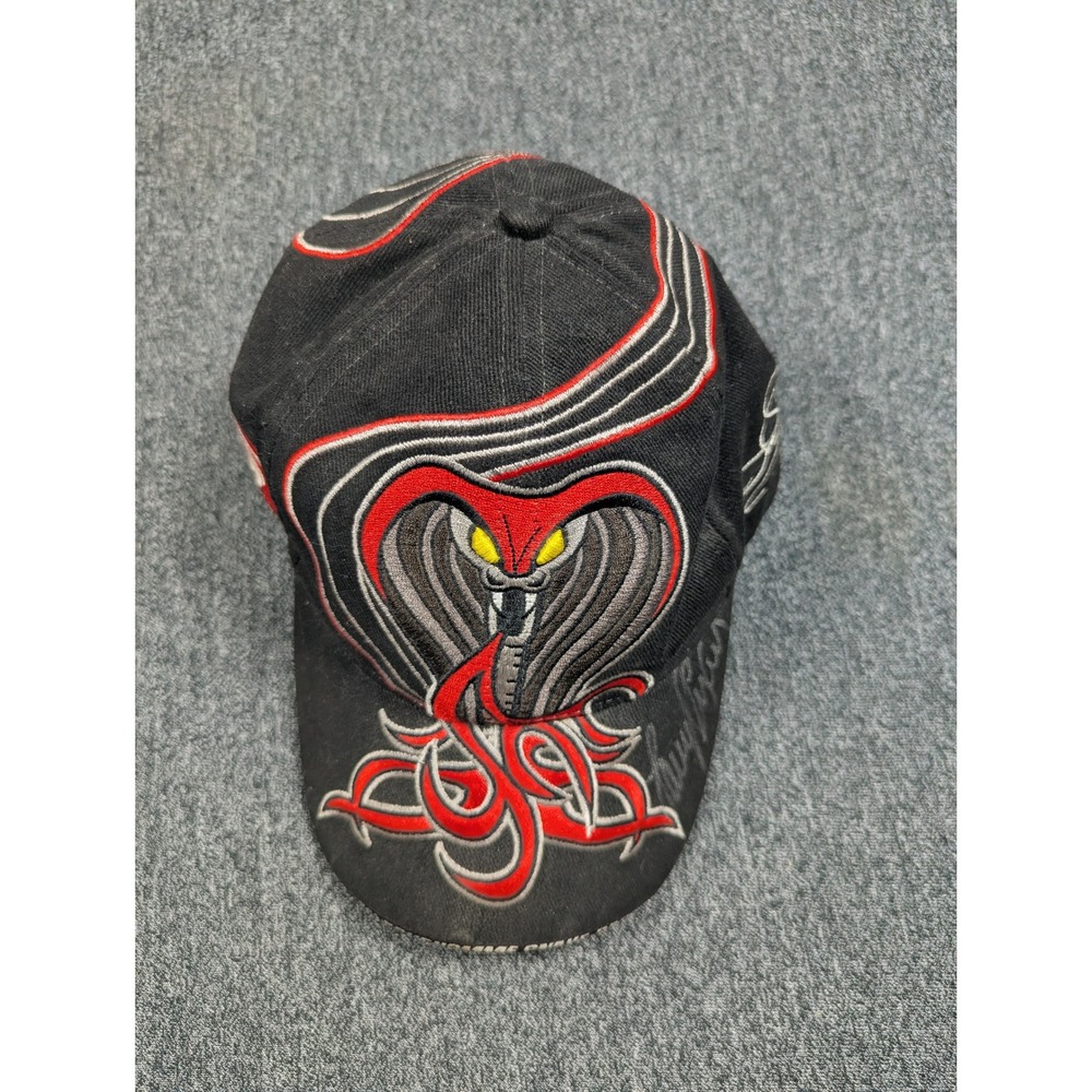 Don Prudhomme Snake Racing Hat Black Red Cobra Embroidered NHRA Drag Racing Cap